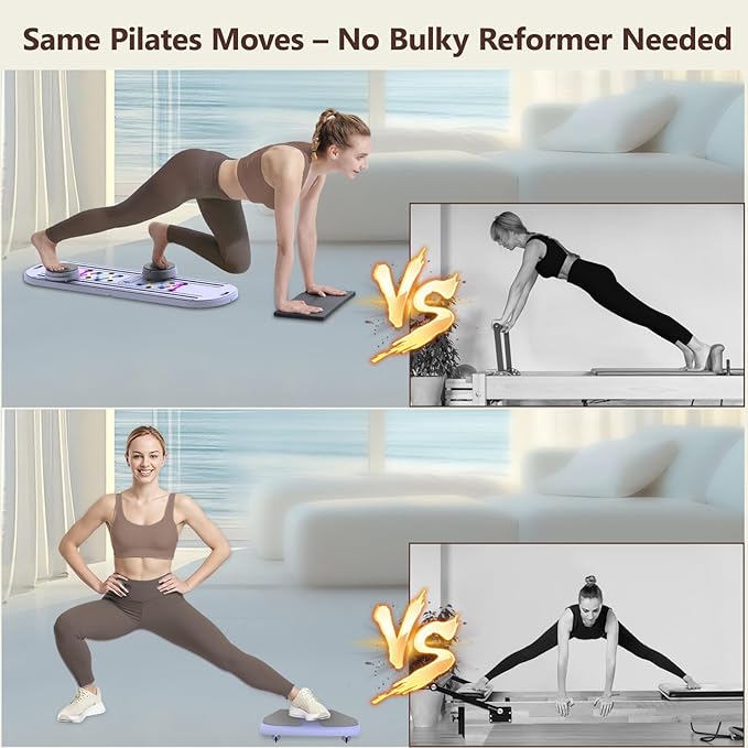 Pilates Board Pilates Reformer Set - Multifunctional Home Workout Board for Core & Abdominal Training,Portable Pilates Equipment for Women & Beginners