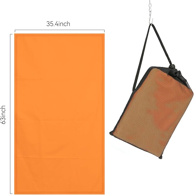 Microfiber Beach Towel-Perfect for Travel, Sports, Camping, Swimming, Yoga, Gym- Quick Dry, Sand Free, Compact, Lightweight, Absorbent (Orange,Large(160x90cm, 63x35”))