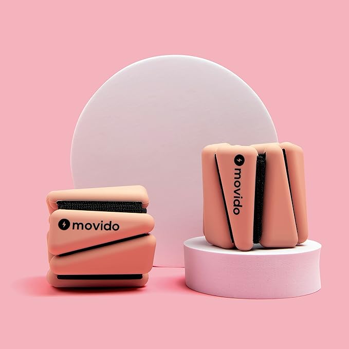 Movido Wrist and Ankle Weights | 1 lb each (2 per set) | Adjustable Workout Weights for Women and Men | Perfect for Yoga, Walking, Pilates, Hiking, Aerobics, Movement