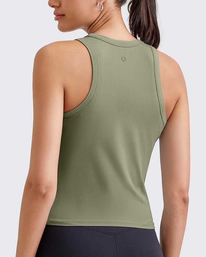 G4Free Workout Tank Tops for Women Slim Fitted Racerback Ribbed Athletic Gym Yoga Tanks Summer Casual