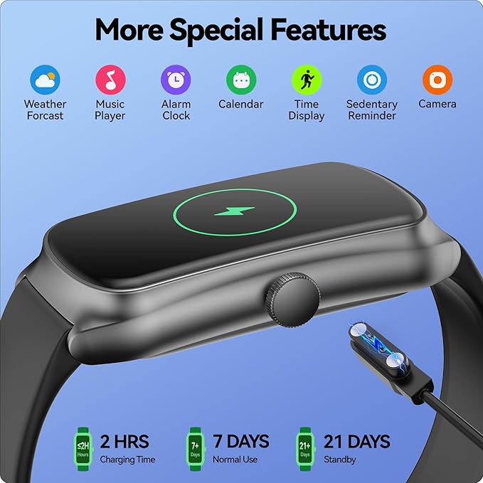 Anyloop AMOLED Fitness Tracker Watch with 24/7 Heart Rate/SpO2/Sleep Monitor, IP68 Waterproof Smart Watch, Step Calorie Counter Pedometer Swimming Health Activity Trackers & SmartWatches for Men Women