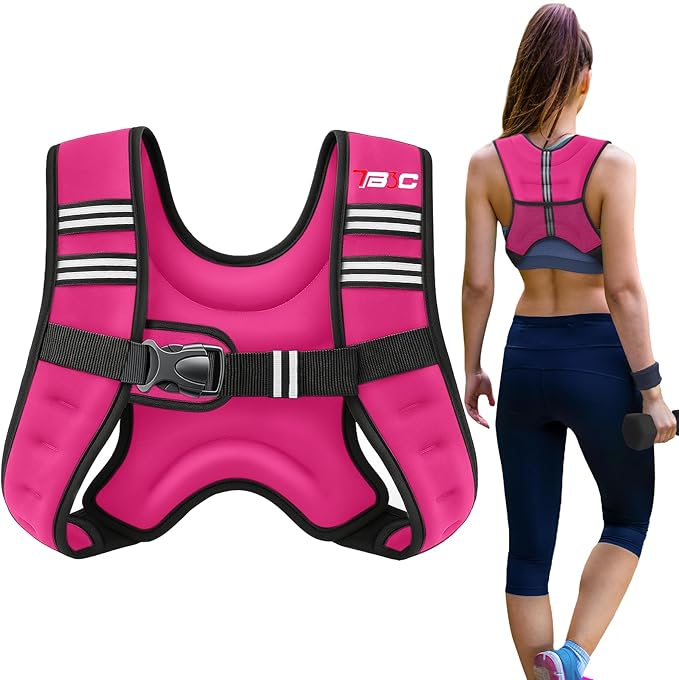 Weighted Vest Woman - 6lb/8lb/12lb/16lb/20lb/25lb/30lb Womens Weight Vest for Walking, Strength Training Weight Vests for Men, Reflective Stripe Fitness Vest for Workout Running Jogging