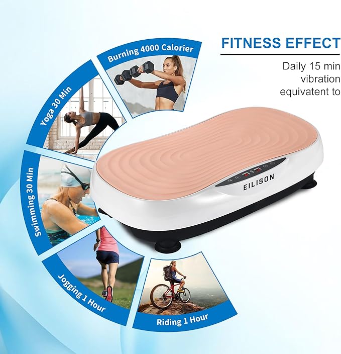 EILISON Glory Vibration Plate Exercise Machine - Lymphatic Drainage Whole Body Workout Vibration Platform, 99 Adjustable Speeds Power Shaping , Weight Loss Weight Loss, 350 lbs Capacity
