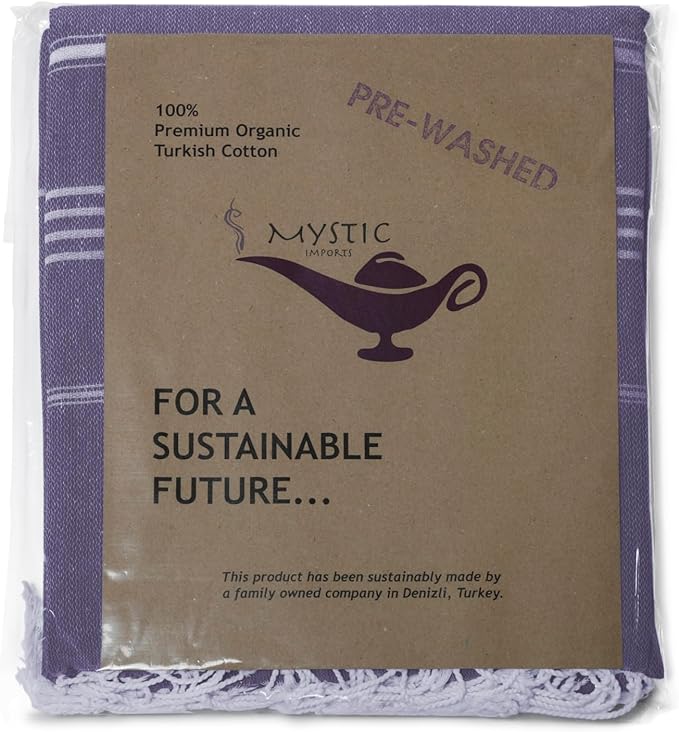 Turkish Beach Towel 100% Organic Cotton Extra Large Oversized (39 x 71 Inches) Quick Dry Sand Free Light Weight Prewashed for Bath Beach Gym Yoga Travel Towel Blanket (Purple)