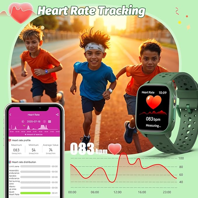 Kids Watch with 140 Sports Modes, 1.5" Kids Fitness Tracker, Smart Watch kids, No APP/Phone Required, Sleep Monitor, Heart Rate, Puzzle Games, IP68 Waterproof, Gifts for Girls Teens Aged 6-15