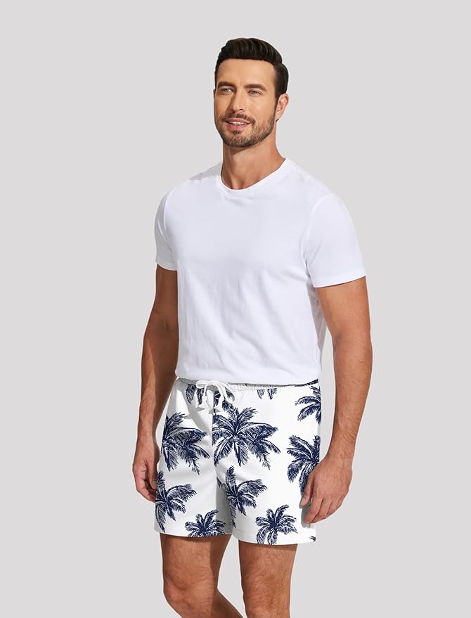 Deyeek 5.5 Inch Mens Pajama Shorts Sleep Cotton Lounge PJ Lightweight Elastic Waist Drawstring Nightwear Bottom with Pockets