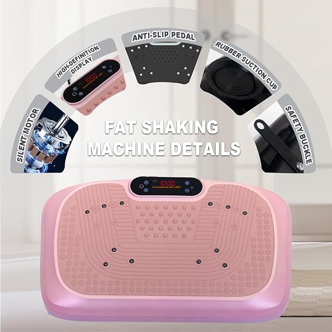 HOTSWEAT Vibration Plate Exercise Machine for Lymphatic Drainage, Power Plate Vibrating Platform, Shaker for Weight Loss, Exercise Board with 120 Levels for Home Gym