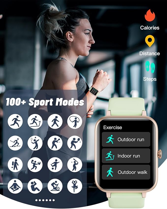 GRV Smart Watch for iOS and Android Phones (Answer/Make Calls), Watches for Men Women IP68 Waterproof Smartwatch Fitness Tracker Watch with Heart Rate/Sleep Monitor Steps Calories Counter (Aqua-Gold)