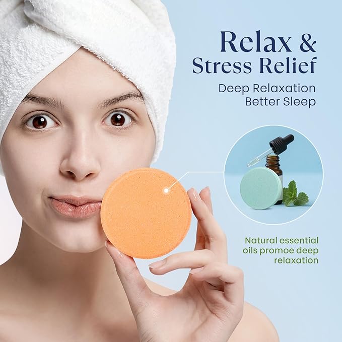 Shower Steamers Aromatherapy, Christmas Birthday White Elephant Gifts for Adults Women Teen Girls Mom, Stocking Stuffers for Women, Relaxation SPA Self Care Natural Essential Oils Bath Bombs