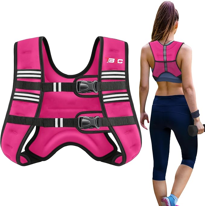 Weighted Vest Woman - 6lb/8lb/12lb/16lb/20lb/25lb/30lb Womens Weight Vest for Walking, Strength Training Weight Vests for Men, Reflective Stripe Fitness Vest for Workout Running Jogging