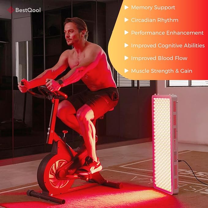 BestQool Red Light Therapy Device for Body, Face. 4 Wavelengths Full Body Near Infrared Light Therapy, Dual Chip 200 Clinical Grade LEDs, High Power Panel for Recovery, Skin Health, Pain. 340W.