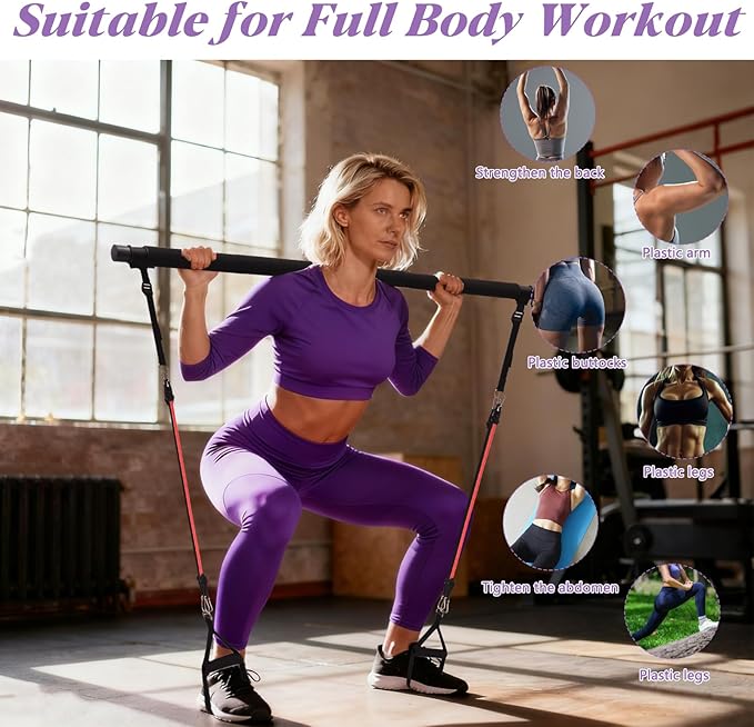 5-in-1 Pilates Board, Foldable Pilates Reformer Equipment – Multi-Purpose Portable Home Workout Kit for Full-Body Workout, Fitness, Exercise, Abs, Core Equipment