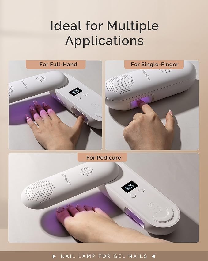 MelodySusie Plus20F Cordless UV Nail Lamp, Innovative UV Protection Light for Gel Nails with 2 Timers & LED Display,Rechargeable Nail Art Tools for Manicure Fast Curing Gel Polish at Salon & Home