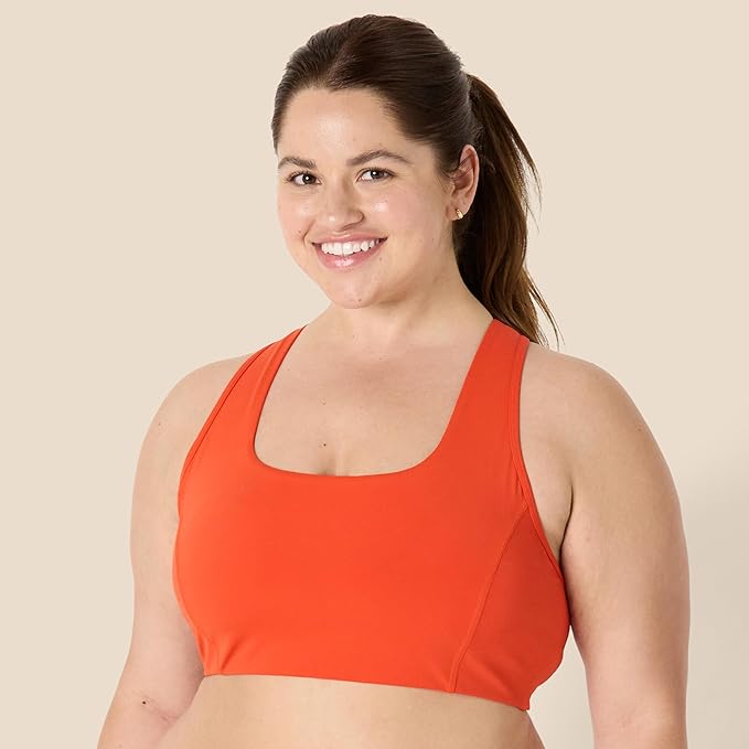 Amazon Essentials Women's Active FormFlex Buttery Soft Light Support Square Neck Racerback Sports Bra