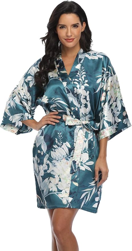 Women's Pure Short Silky Robes Bridesmaid Bride Party Satin Robes Sleepwear