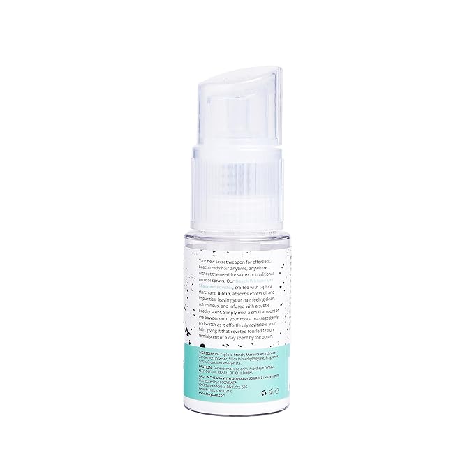FoxyBae Beach Whisper Dry Shampoo Powder – Non-Aerosol Formula with Biotin, Tapioca & Arrowroot – Absorbs Oil & Adds Volume – For Dark, Brunette, Blonde & Color-Treated Hair – 1.3 oz Spray Pump