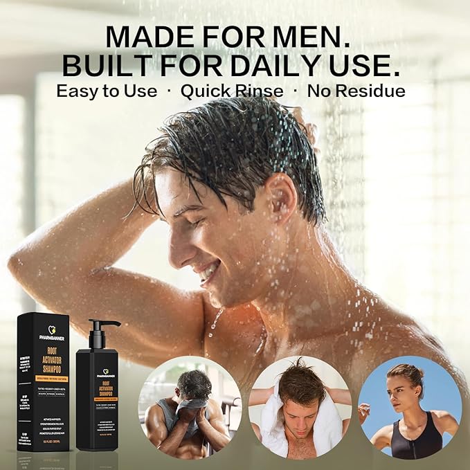 Root Activator Shampoo for Men and Women – Rosemary & Boiton Hair Growth Shampoo for Thinning Hair, Hair Loss & Scalp Health – Natural Herbal Formula with Cooling Sensation – Sulfate-Free – 10.1 fl oz
