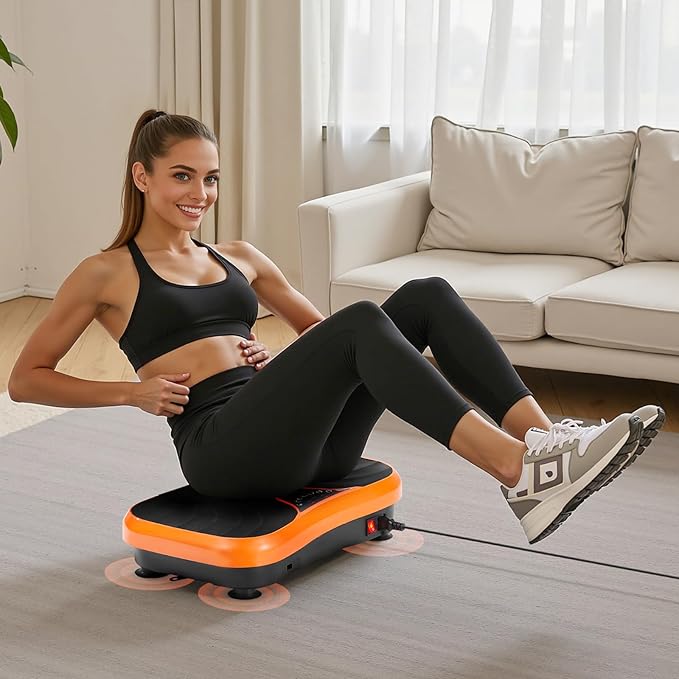 VEVOR Vibration Plate Exercise Machine, Whole Body Shaker for Lymphatic Drainage and Weight Loss, Home Workout Gym Fitness Equipment with 2 Resistance Bands, Vibrating Platform for Women Men