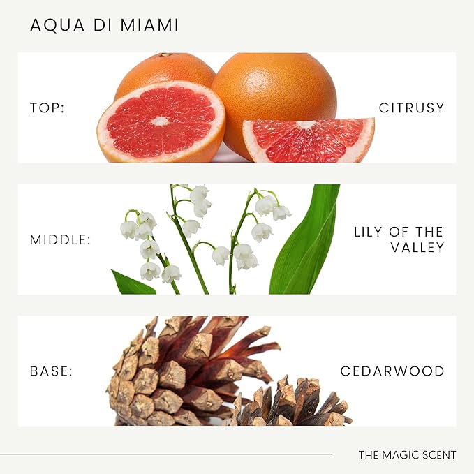 The Magic Scent Aqua di Miami Diffuser Oil - Hotel & Home Luxury Scents - Diffuser Oil Scents for Home Designed for Use in All Diffusers - 8.5 fl oz, 250 mL