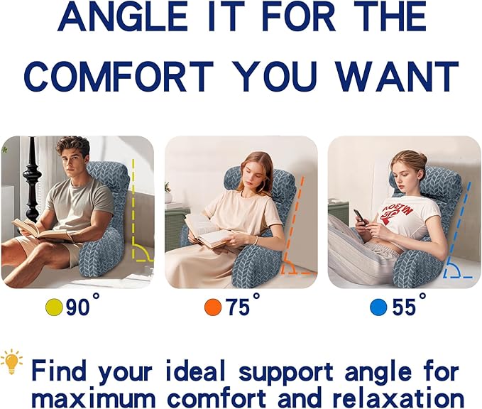 Back Pillow for Bed Sitting Up, Reading Pillow, Extra Large Arm Pillows for Adults for Back Support,Bed Pillow for Sitting up for Watching TV/Gaming/Relaxing