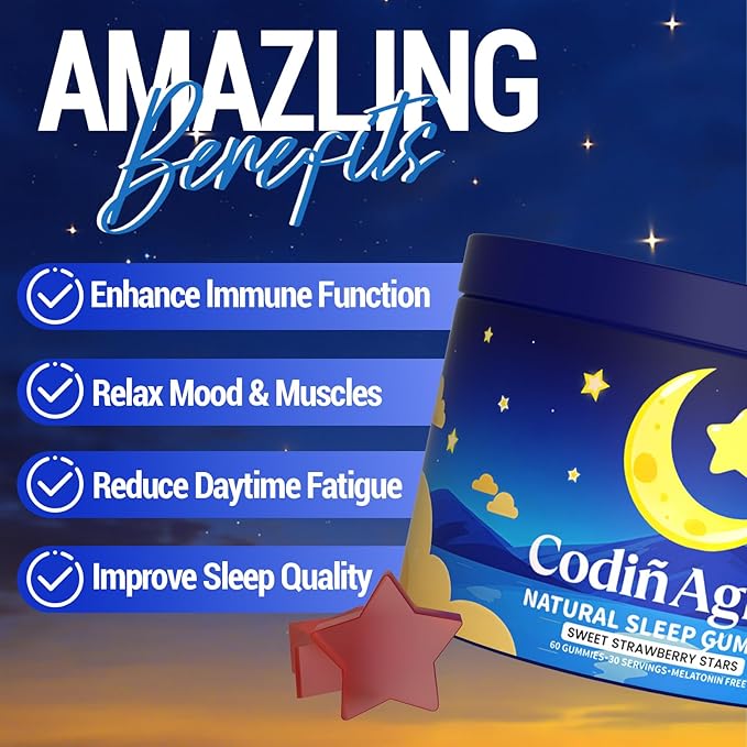 Natural Sleep Gummies for Adults - Non-Habit Forming Sleep Support Supplement, Containing Natural Ingredients, Let Me Sleep Gummies for Restful Nights, 60 Count