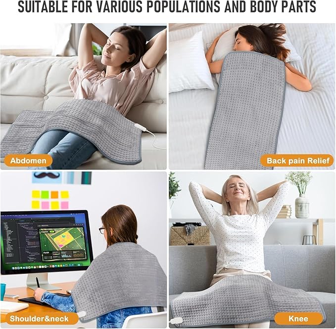 Heating Pad for Back Pain Relief 16x30 Large Electric Heating Pad for Full Body, Auto Shut Off, Moist/Dry Heat Pad Fast Heating – Heating Pads Large for Shoulders,Neck,Abdomen,Legs Machine Washable