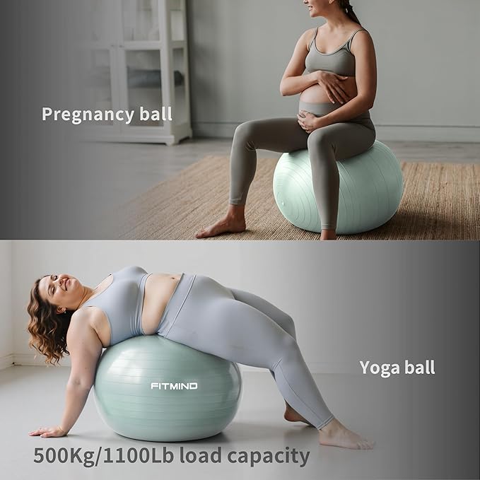 Exercise Balls Set 22-30 Inch & 9 Inch, Small Pilates Ball with Pump, Pregnancy Ball for Women, Yoga Balls for Exercise, Small Exercise Ball for Between Knees, Stability, Physio