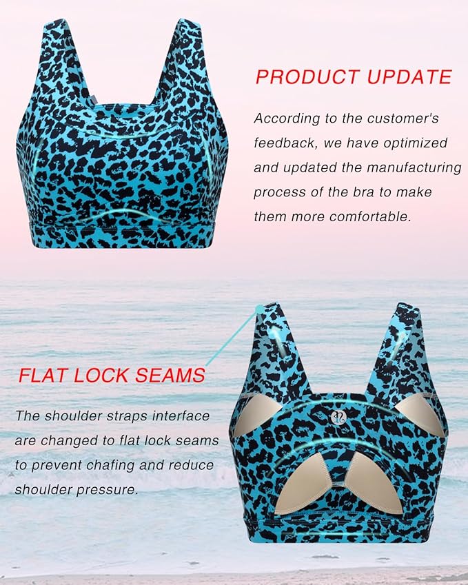 RUNNING GIRL High Impact Sports Bras for Women,Racerback Running Bra Workout Crop Tank Tops Longline Sports Bra Push up