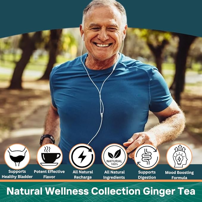 MexiVida Herbal Tea, Supports Blood Pressure & Sugar Balance, All Natural Ginger Turmeric Tea, Nutrient-Rich Herbal Tea, Caffeine-Free Wellness Tea