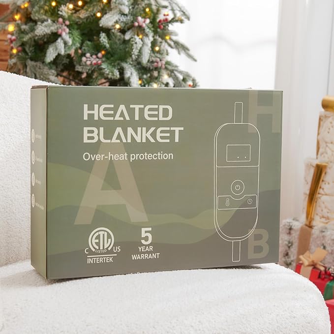 Heated Blanket Electric Throw 50X60, Christmas Heating Throw Gift with 10 Heating Levels & 8 Hours Auto Off, Red Plaid Checkered Sherpa Blanket Warmer for Adults, Couch Bed Office Use, ETL