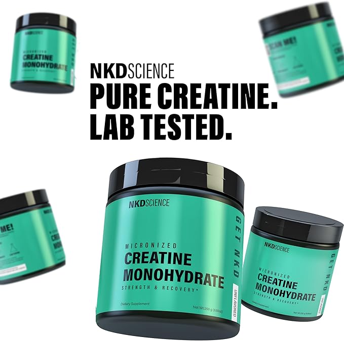Creatine Monohydrate Third Party Tested 50 Servings micronized creatine for Strength and Recovery - 5g per Serving - unflavored