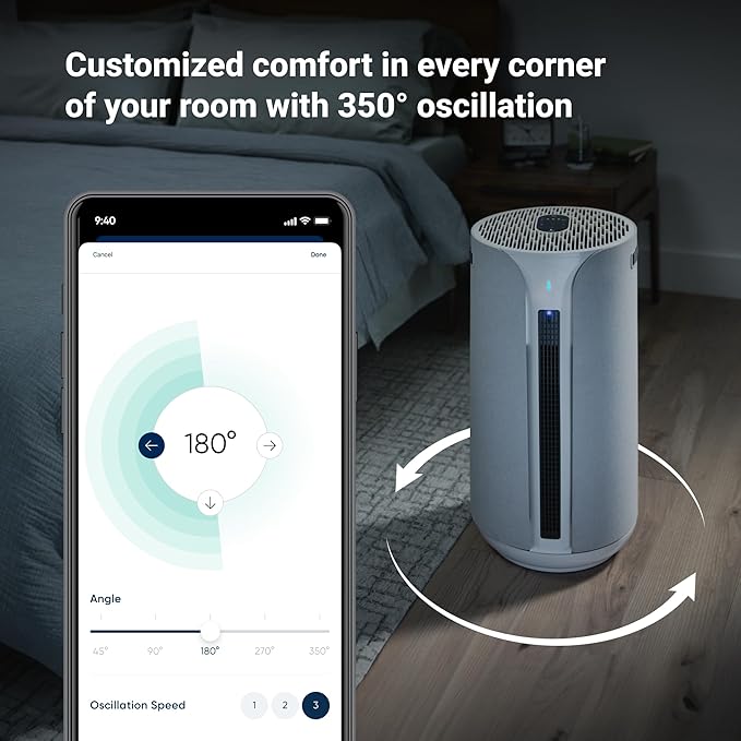 BLUEAIR ComfortPure Most Powerful 3-in-1 Cooling, Heating, Air Purifier – HEPASilent Cleaner for Home, Pets, Allergies, Dust, Odor, covers 1689 sqft in 1 Hour – All season comfort for large rooms