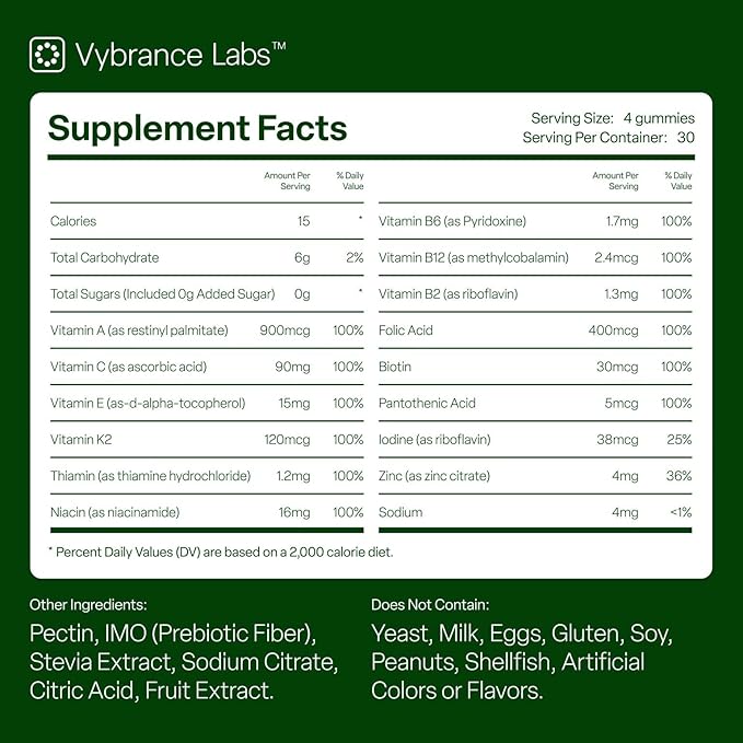 Daily Greens Gummies – 20+ Organic Greens & Fruits Blend (8.2g) + Prebiotic Fiber – Sugar-Free, Vegan, Gluten-Free – Mixed Berry – 120 Count (30 Servings) – Digestive Support, Energy & Immune Support