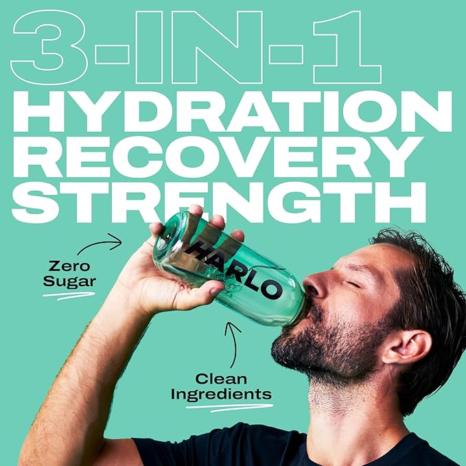 Harlo - Citrus Salt Electrolyte Drink Mix with Bovine Collagen & Creatine - Creatine Monohydrate Powder - Energy Drink Powder - Pre Workout Powder - Sugar Free Energy Drinks - Post Workout Recovery