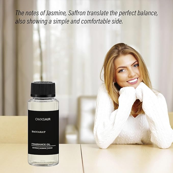 Baccarat Hotel Diffuser Oil Inspired by Baccarat 4.1 Fl Oz(120ml) - Hotel Fragrance Diffuser Oil & Home Luxury Scents - Saffron, Cedar,Ambergris Essential Oils Blend for Aromatherapy Diffuser