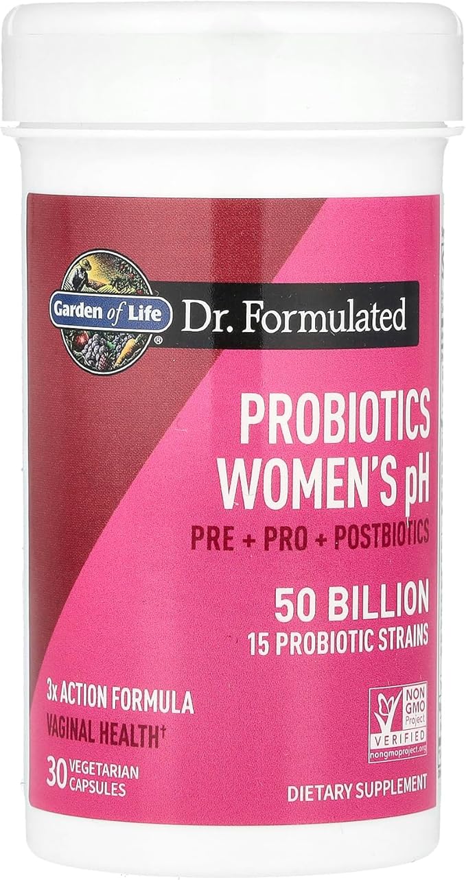 Garden of Life Dr Formulated Once Daily 3-in-1 Complete Prebiotics, Postbiotics & Probiotics for Women, PRE + PRO + POSTBIOTIC Supplement for Women’s Digestive, Immune & Vaginal Health, 30 Day Supply