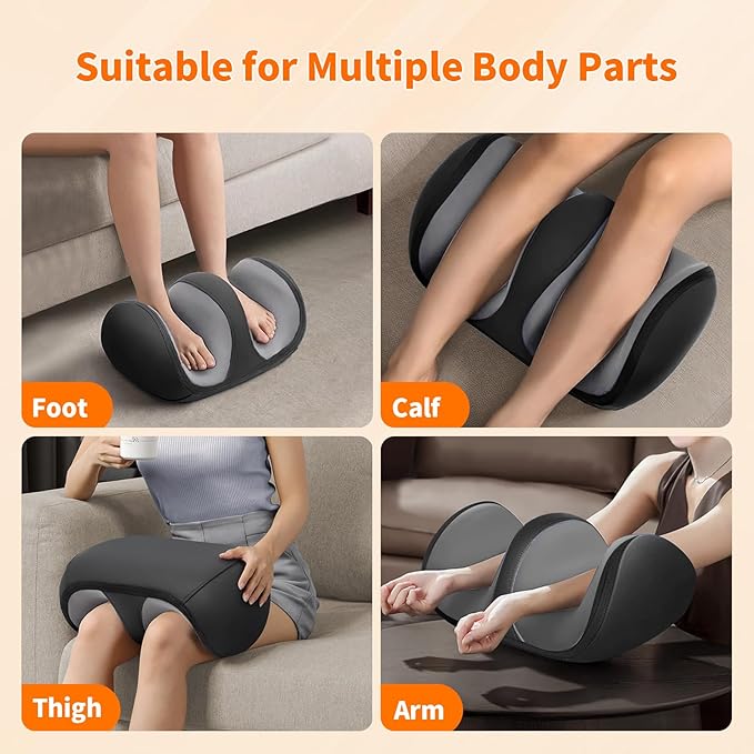Foot and Calf Massager with Heat, Shiatsu Kneading Foot Massager for Pain Relief, Deep Tissue Massager Machine with Massage Roller, Wired Remote, Gifts for Mom Dad