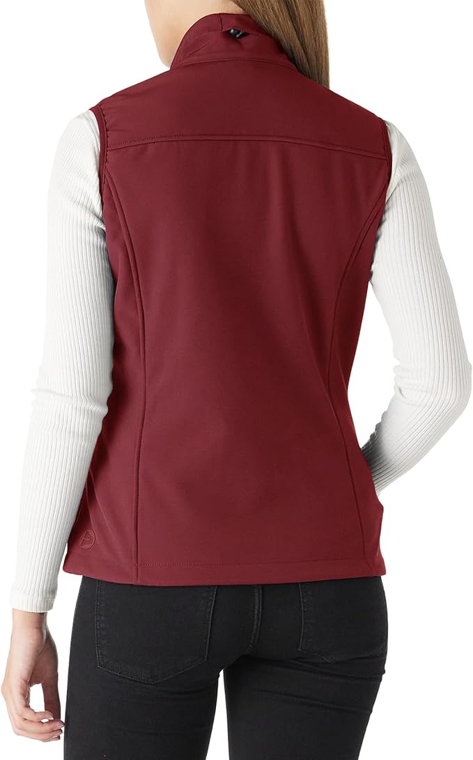 Outdoor Ventures Women's Lightweight Softshell Vest Windproof Fleece Lined Zip Up Sleeveless Jacket for Running Hiking Golf
