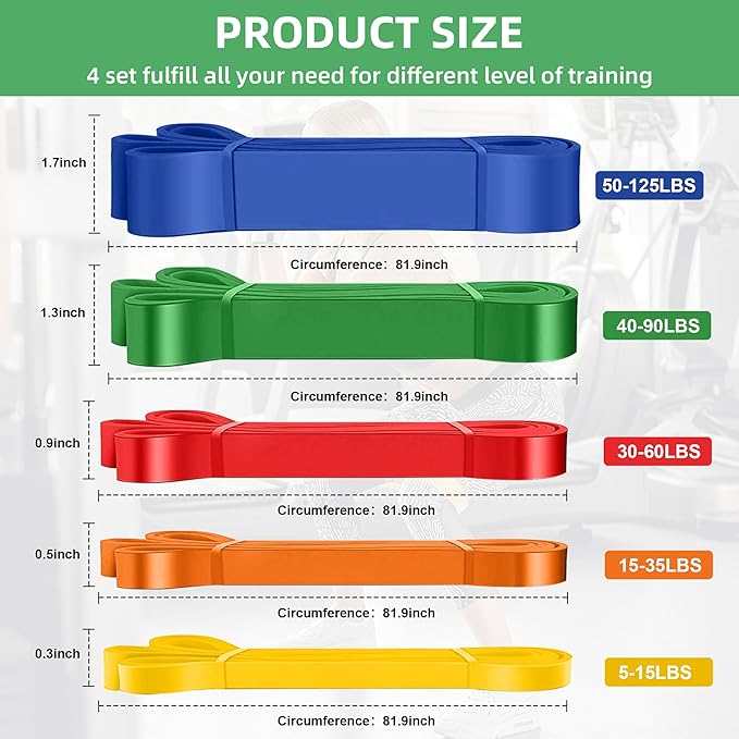 Exercise Bands Resistance Bands for Working Out,Pull Up Bands Set,at Home Workout Equipment,Workout Bands for Men and Women,Stretch Bands for Exercise