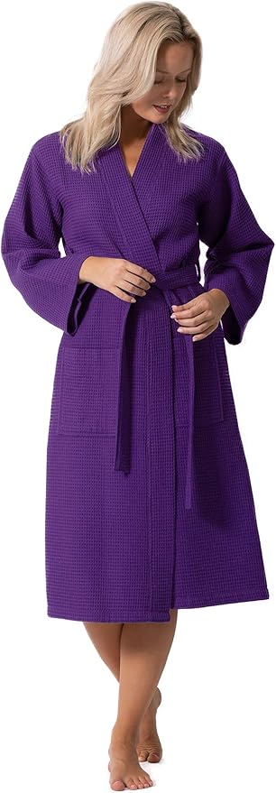 Waffle Knit Lightweight Kimono Spa & Bath Robes for Women - Quick Dry - Soft