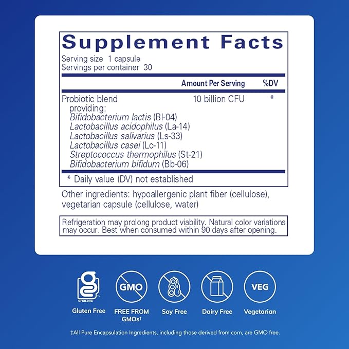 Pure Encapsulations Probiotic G.I. - Shelf Stable Probiotic for Intestinal Health & Gastrointestinal Support - with Lactobacillus & Bifidobacterium - 30 Capsules
