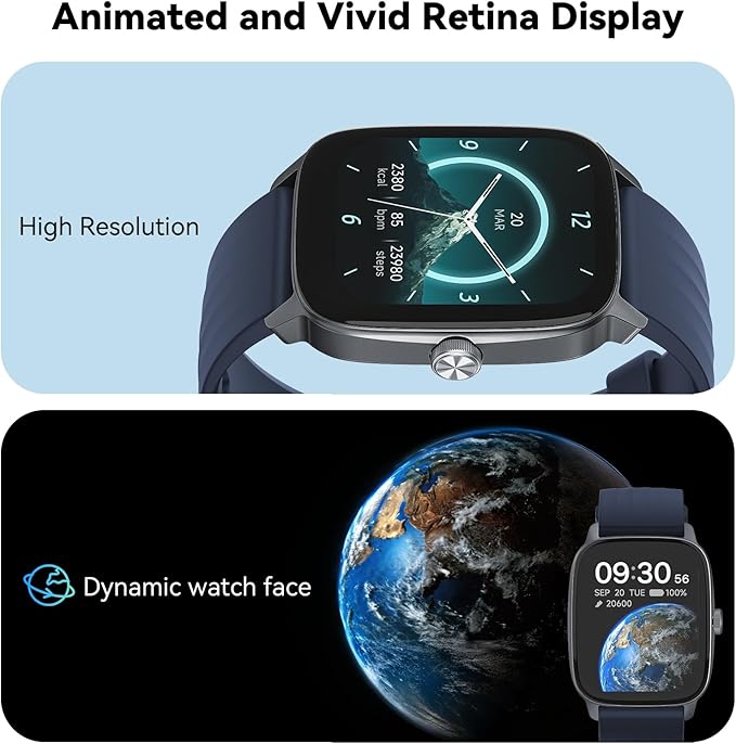 EURANS Smart Watch No App/Phone Required, 1.85" Ultra HD Display | Waterproof Fitness Tracker | 24/7 Heart Rate/Sleep Monitor | Step Counter for Walking, Pedometer & Activity Tracker for Women Men