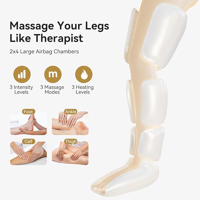FIT KING Full Leg Massager with Heat, Air Compression Massager for Foot Calf & Thigh Muscle Relaxation and Recovery, Helpful for Pain Relief,Swelling, Edema and RLS