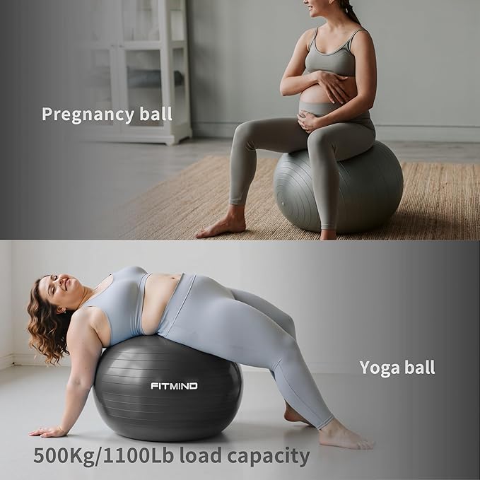 Exercise Balls Set 22-30 Inch & 9 Inch, Small Pilates Ball with Pump, Pregnancy Ball for Women, Yoga Balls for Exercise, Small Exercise Ball for Between Knees, Stability, Physio