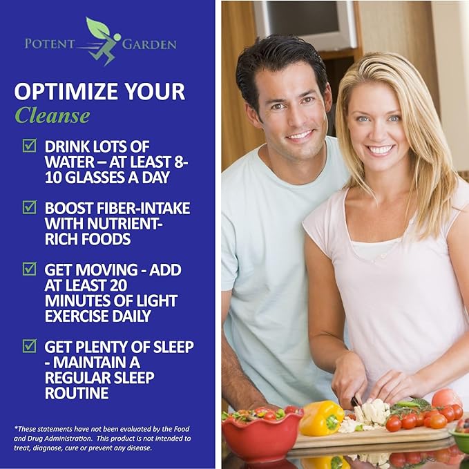 Potent Garden 15 Day Quick Colon Cleanse & Detox for Regularity and Healthy Digestion Support with Fiber, Herbs & Probiotics for Gut Health & Energy Support, Easy and Effective 30 Caps