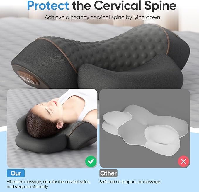 Neck Massager Pillow, 4-in-1 Neck Massager with Heat Massage and Stretching to Relieve Pain Boost Circulation,and Restore Natural Alignment (Dark Gray)