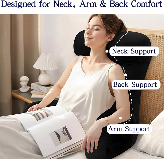 Back Pillow for Bed Sitting Up, Reading Pillow, Extra Large Arm Pillows for Adults for Back Support,Bed Pillow for Sitting up for Watching TV/Gaming/Relaxing