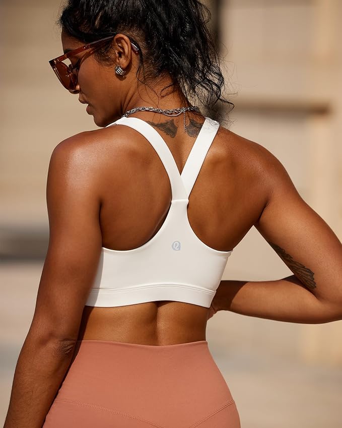 RUNNING GIRL High Impact Sports Bras for Women,Racerback Running Bra Workout Crop Tank Tops Longline Sports Bra Push up