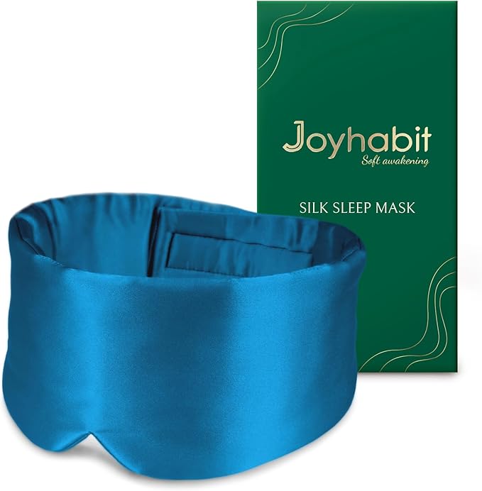 Joyhabit Silk Sleep Mask for Women and Men, Ocean Teal, Luxurious Comfort for Relaxation & Beauty Sleep, Ultra Soft & Breathable, Protects Hair & Skin