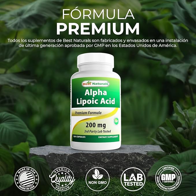 Best Naturals Alpha Lipoic Acid 200 Mg 120 Capsules